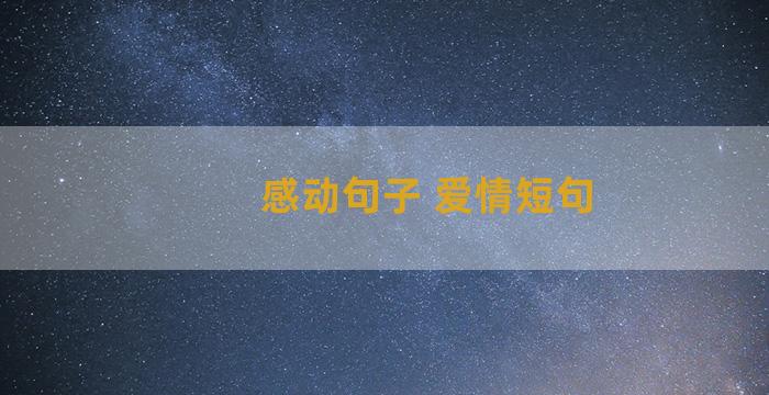 感动句子 爱情短句